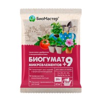 Гумат био +9 микроэлементов, 20г, удобрение гуминовое